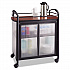 Impromptu Refreshment Cart/Machine Stand, Engineered Wood, 3 Shelf, 34 x 21.25 x 36.5, Cherry/Black (8966BL)