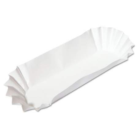 Hoffmaster Fluted Hot Dog Trays, 6 x 2 x 2, White, 500/Sleeve, 6 Sleeves/Carton (610740)