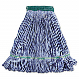 Super Loop Wet Mop Head, Cotton/Synthetic Fiber, 5" Headband, Medium Size, Blue (502BLEA)