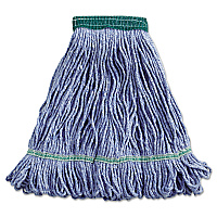 Super Loop Wet Mop Head, Cotton/Synthetic Fiber, 5" Headband, Medium Size, Blue (502BLEA)