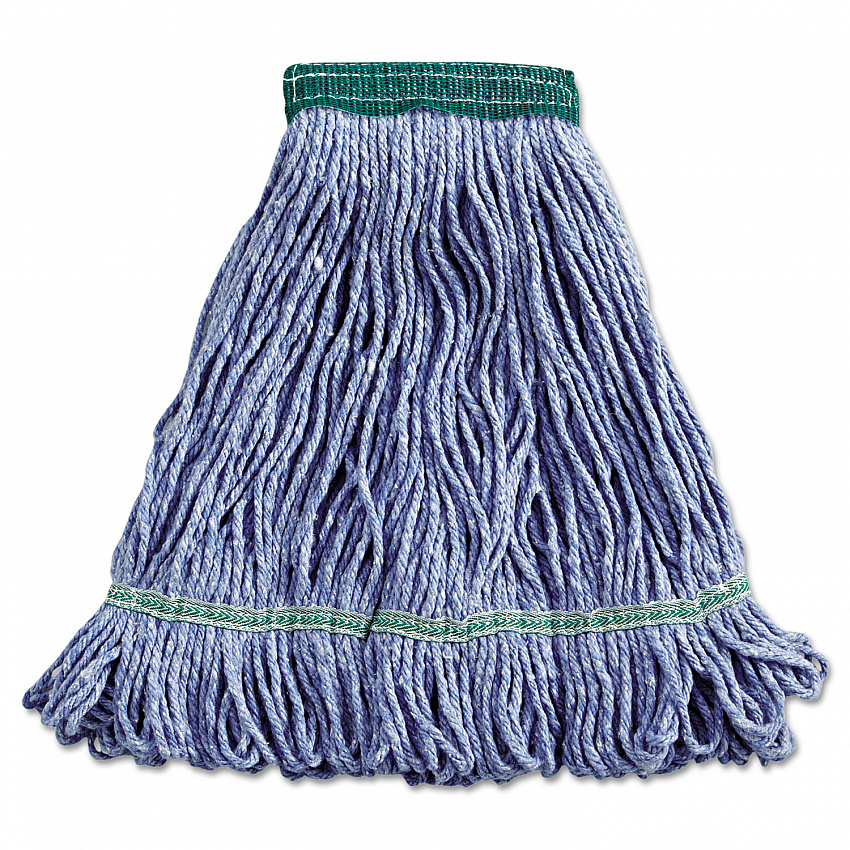 Super Loop Wet Mop Head, Cotton/Synthetic Fiber, 5" Headband, Medium Size, Blue (502BLEA)