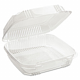 ClearView SmartLock Hinged Lid Container, 49 oz, 8.2 x 8.3 x 2.9, Clear, Plastic, 200/Carton (YCI81120)