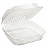 ClearView SmartLock Hinged Lid Container, 49 oz, 8.2 x 8.3 x 2.9, Clear, Plastic, 200/Carton (YCI81120)