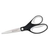 Westcott KleenEarth Soft Handle Scissors, 8" Long, 3.25" Cut Length, Black/Gray Straight Handle (15588)