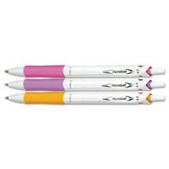 Pilot Acroball PureWhite Advanced Ink Retractable Ballpoint Pen, Fine 0.7 mm, Black Ink, Assorted Barrel Colors, 3/Pack (31859)