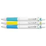Pilot Acroball PureWhite Advanced Ink Ballpoint Pen, Retractable, Fine 0.7 mm, Black Ink, Assorted Barrel Colors, 3/Pack (31860)
