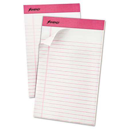 Ampad Pink Writing Pads, Narrow Rule, Pink Headband, 50 White 5 x 8 Sheets, 6/Pack (20078)