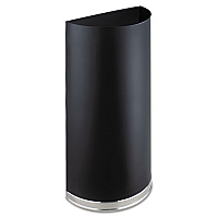 Half-Round Receptacle, 15 gal, Steel, Black (9940BL)