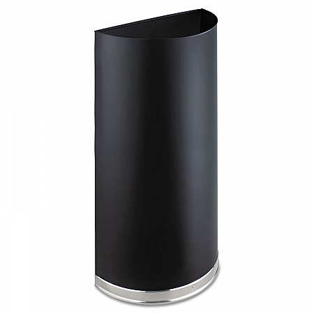 Half-Round Receptacle, 15 gal, Steel, Black (9940BL)