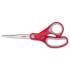 Scotch Multi-Purpose Scissors, 8" Long, 3.38" Cut Length, Gray/Red Straight Handle (1428)