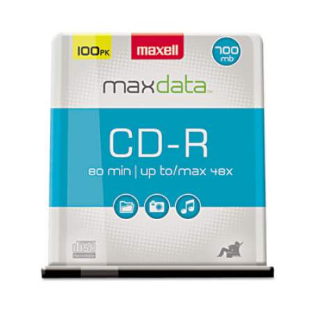 Maxell CD-R Discs, 700 MB/80 min, 48x, Spindle, Silver, 100/Pack (648200)