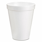 Foam Drink Cups, 8 oz, White, 25/Pack (8J8BG)