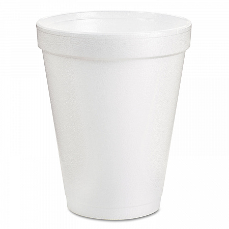 Foam Drink Cups, 8 oz, White, 25/Pack (8J8BG)