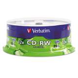 Verbatim CD-RW Rewritable Disc, 700 MB/80 min, 12x, Spindle, Silver, 25/Pack (95155)