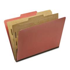 AbilityOne 7530016006976 SKILCRAFT Pocket-Style Classification Folder, 2 Dividers, Legal Size, Earth Red, 10/Box