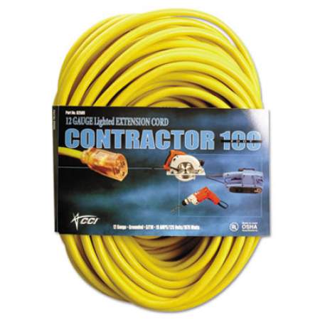 CCI Vinyl Outdoor Extension Cord, 100 Ft, 15 Amp, Yellow (25890002)