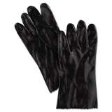 MCR Safety Single Dipped PVC Gloves, Rough, Interlock Lined, 12" Long, Large, BK, 12 Pair (6212R)