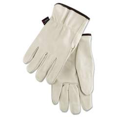 MCR Safety Premium Grade Leather Insulated Driver Gloves, Cream, Large, 12 Pairs (3250L)