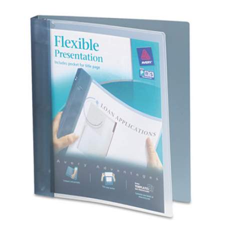 Avery Flexible View Binder with Round Rings, 3 Rings, 1" Capacity, 11 x 8.5, Gray (17676)