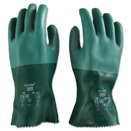 AnsellPro Scorpio Neoprene Gloves, Green, Size 10, 12 Pairs (835210)