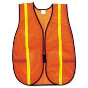 MCR Safety Polyester Mesh Safety Vest, 3/4 in., Lime Green Stripe, One Size Fits All (V211R)