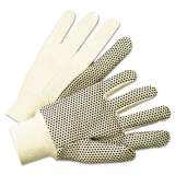 Anchor Brand 1000 Series PVC Dotted Canvas Gloves, White/Black, Large, 12 Pairs (1005)