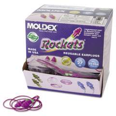 Moldex Rockets Reusable Earplugs, Corded, 27nrr, Bag (6404)