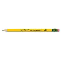 Ticonderoga My First Woodcase Pencil with Eraser, HB (#2), Black Lead, Yellow Barrel, Dozen (33312)