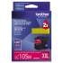 Brother LC105M Innobella Super High-Yield Ink, 1,200 Page-Yield, Magenta