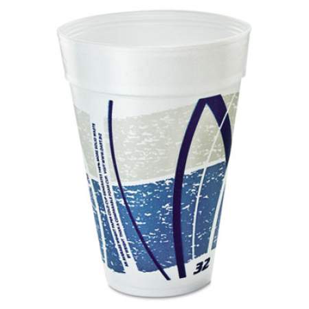Dart Impulse Hot/Cold Foam Drinking Cups, 32 oz, White/Blue/Gray, 25/Bag, 20/Carton (32TJ32E)