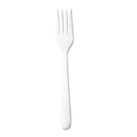 GEN Heavyweight Cutlery, Forks, Polypropylene, White, 1000/Carton (HYWFK)