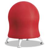 Safco Zenergy Ball Chair, Backless, Supports Up to 250 lb, Crimson Fabric Seat, Silver Base (4750CI)