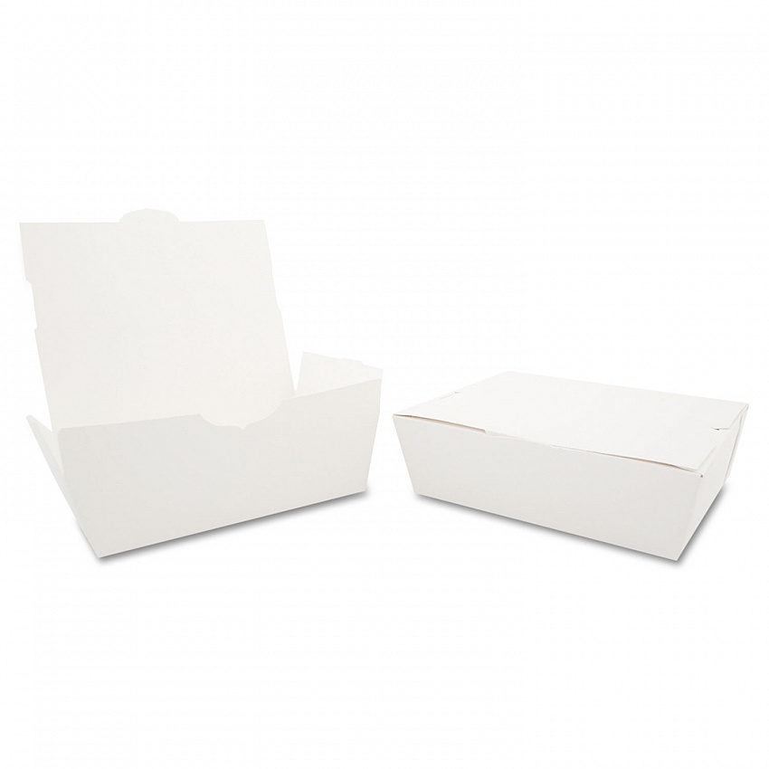 ChampPak Carryout Boxes, #3, 7.75 x 5.5 x 2.5, White, Paper, 200/Carton (0743)
