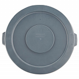 BRUTE Self-Draining Flat Top Lids for 32 gal Round BRUTE Containers, 22.25" Diameter x 1.63"h, Gray (2631GRAY)