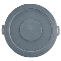 BRUTE Self-Draining Flat Top Lids for 32 gal Round BRUTE Containers, 22.25" Diameter x 1.63"h, Gray (2631GRAY)