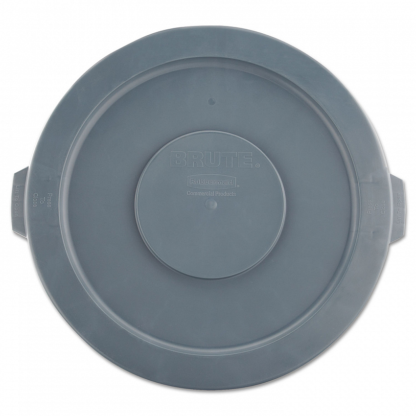 BRUTE Self-Draining Flat Top Lids for 32 gal Round BRUTE Containers, 22.25" Diameter x 1.63"h, Gray (2631GRAY)