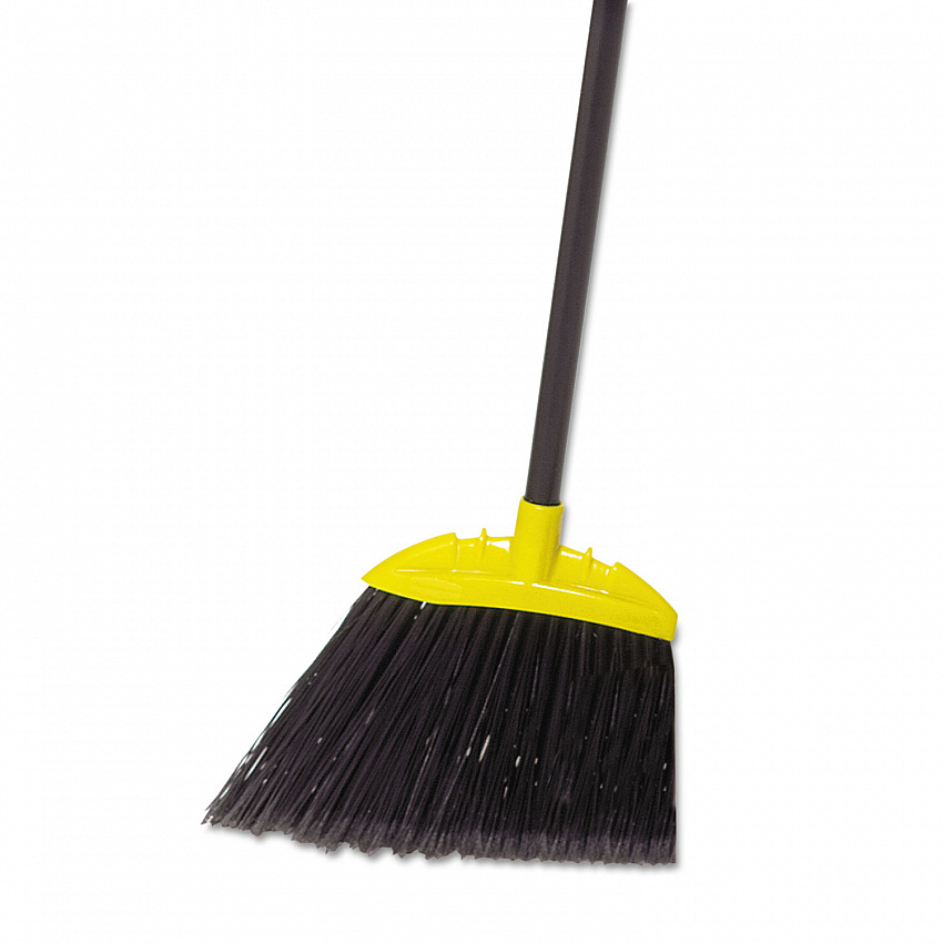 Jumbo Smooth Sweep Angled Broom, 57" Length, Black/Yellow, 6/Carton (FG638906BLA)