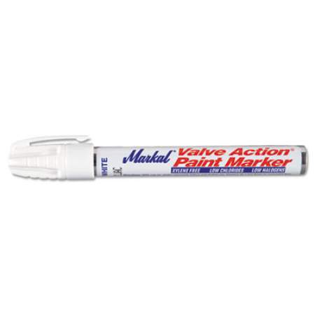 Markal Valve Action Paint Marker, 96820, Medium Bullet Tip, White