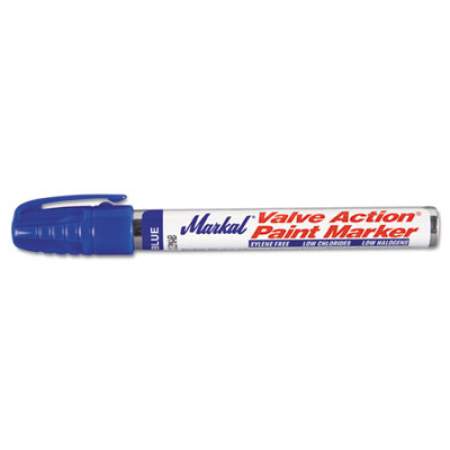 Markal Valve Action Paint Marker, 96825, Medium Bullet Tip, Blue