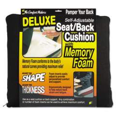 Master Caster The ComfortMakers Deluxe Seat/Back Cushion, Memory Foam, 17 x 2.75 x 17.5, Black (91061)