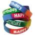 Teacher Created Resources Two-Toned Happy Birthday Wristbands, 5 Designs, Assorted Colors, 10/Pack (6571)