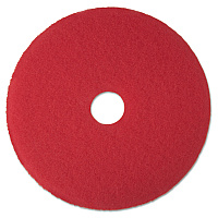 Low-Speed Buffer Floor Pads 5100, 14" Diameter, Red, 5/Carton (08389)