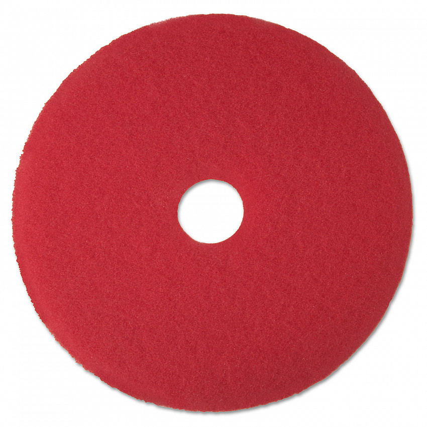 Low-Speed Buffer Floor Pads 5100, 14" Diameter, Red, 5/Carton (08389)
