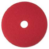 3M Low-Speed Buffer Floor Pads 5100, 15" Diameter, Red, 5/Carton (08390)