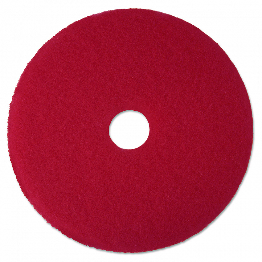 Low-Speed Buffer Floor Pads 5100, 19" Diameter, Red, 5/Carton (08394)