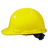 North Safety A-Safe Peak Hard Hat, Yellow, Ratchet 4-Point Suspension (A79R020000)