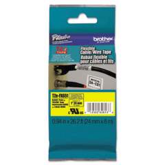 Brother P-Touch TZe Flexible Tape Cartridge for P-Touch Labelers, 0.94" x 26.2 ft, Black on Yellow (TZEFX651)