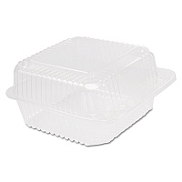 StayLock Clear Hinged Lid Containers, 6.5 x 6.1 x 3, Clear, Plastic, 125/Pack, 4 Packs/Carton (C25UT1)