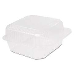 Dart StayLock Clear Hinged Lid Containers, 6.5 x 6.1 x 3, Clear, 125/Pack, 4 Packs/Carton (C25UT1)