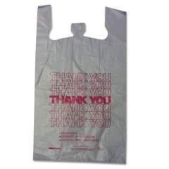 Barnes Paper Company Thank You High-Density Shopping Bags, 18" x 30", White, 500/Carton (18830THYOU)